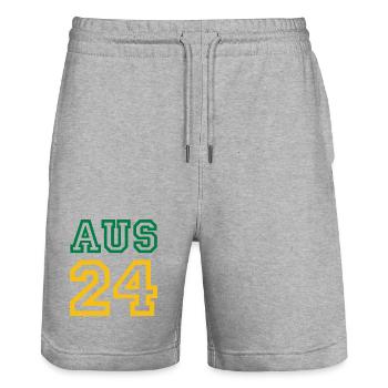 Australia Australien - Stanley/Stella Unisex Bio Joggingshorts Trainer  - Grau meliert - Vorne - Nik (191cm) & Marisol (170cm)