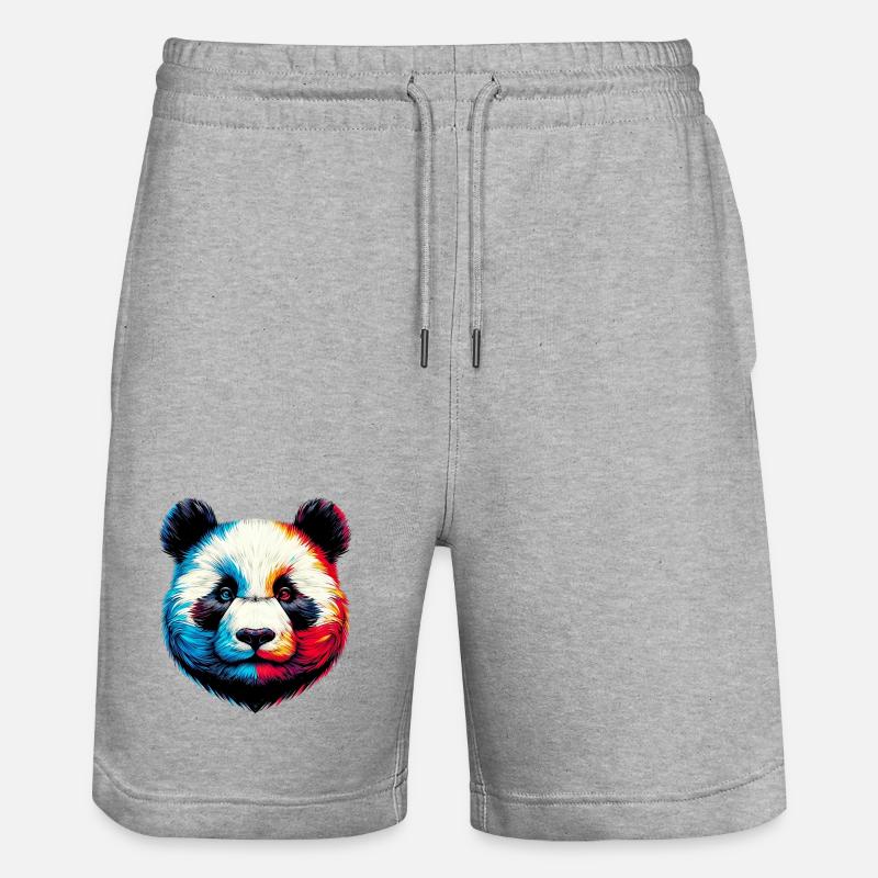 Panda - Stanley/Stella Unisex Bio Joggingshorts Trainer - Grau meliert
