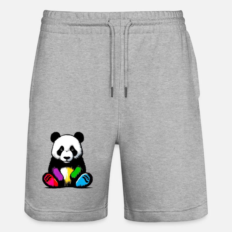 Panda - Stanley/Stella Unisex Bio Joggingshorts Trainer - Grau meliert