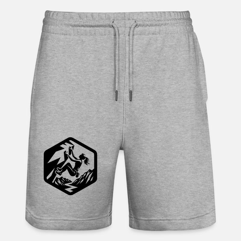 fille escalade bloc logo emblème Alpes - Short de jogging bio TRAINER Stanley/Stella unisexe - gris chiné