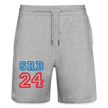Serbia Serbien - Stanley/Stella Unisex Bio Joggingshorts Trainer  - Grau meliert - Vorne - Nik (191cm) & Marisol (170cm)