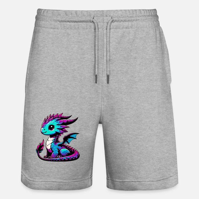 Drache - Stanley/Stella Unisex Bio Joggingshorts Trainer  - Grau meliert