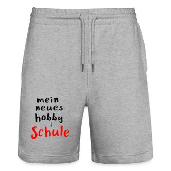 Schule Schulanfang Hobby - Stanley/Stella Unisex Bio Joggingshorts Trainer  - Grau meliert - Vorne - Nik (191cm) & Marisol (170cm)