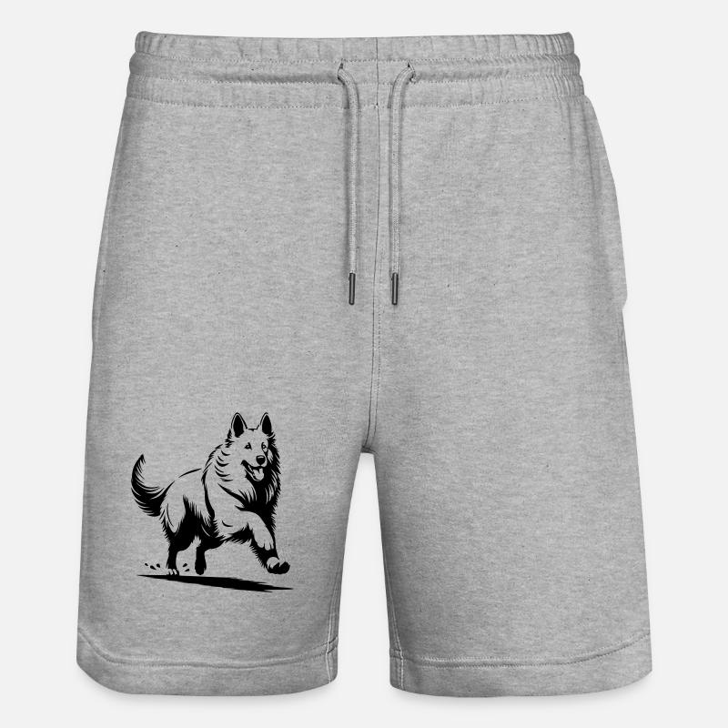 Schweizer Schäferhund - Stanley/Stella Unisex Bio Joggingshorts Trainer  - Grau meliert