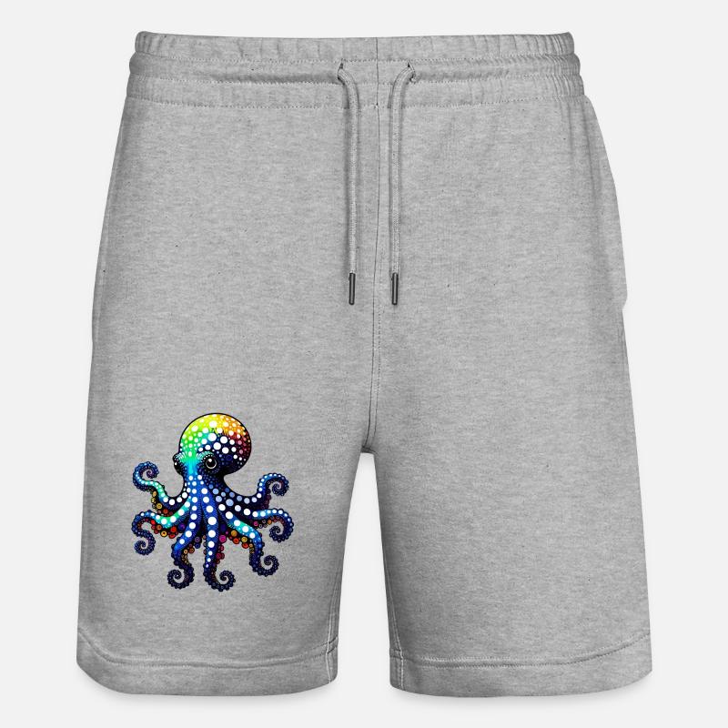 Krake - Stanley/Stella Unisex Bio Joggingshorts Trainer  - Grau meliert