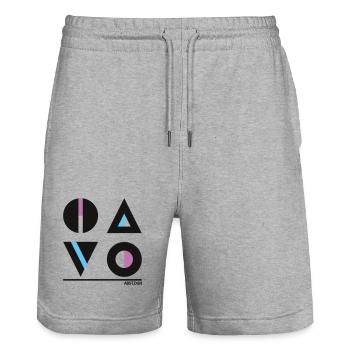 Abstrakte Geometrie Design - Stylische Mode - Stanley/Stella Unisex Bio Joggingshorts Trainer  - Grau meliert - Vorne - Nik (191cm) & Marisol (170cm)