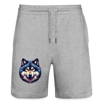 Loup - Short de jogging bio TRAINER Stanley/Stella unisexe - gris chiné - Devant - Nik (191cm) & Marisol (170cm)