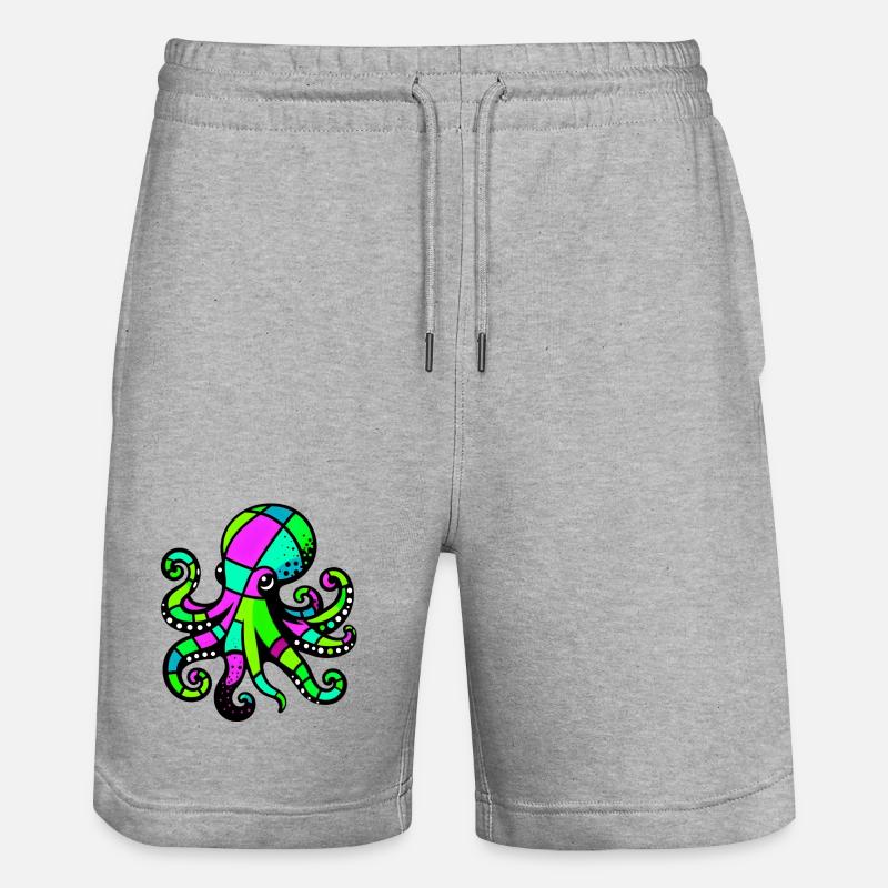 Pieuvre - Short de jogging bio TRAINER Stanley/Stella unisexe - gris chiné