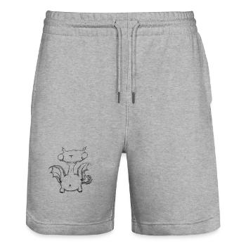 Dragon - Stanley/Stella Trainer Unisex Organic Jogging Shorts - heather grey - Front - Nik (191cm) & Marisol (170cm)