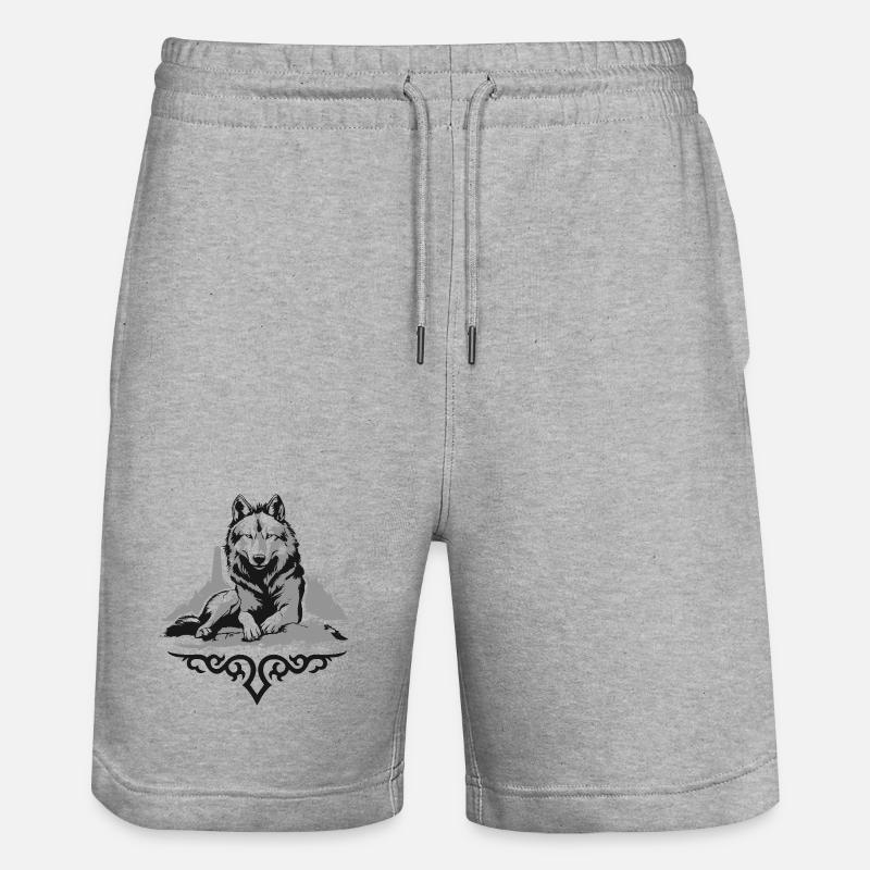 Loup du Caucase - Short de jogging bio TRAINER Stanley/Stella unisexe - gris chiné