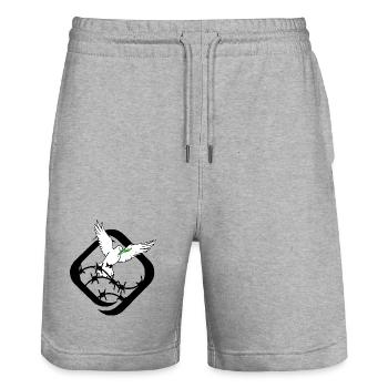 Doves - Stanley/Stella Trainer Unisex Organic Jogging Shorts - heather grey - Front - Nik (191cm) & Marisol (170cm)