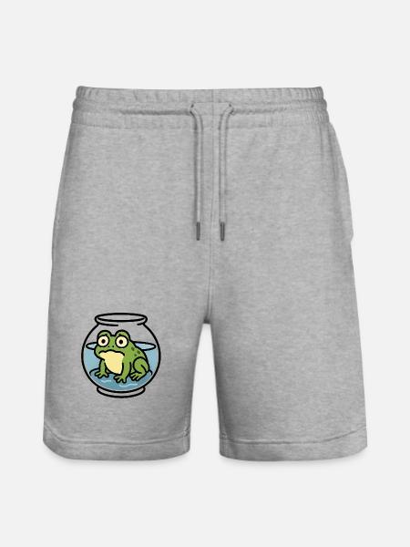 Frog in a Bowl - Stanley/Stella Trainer Unisex Organic Jogging Shorts - heather grey