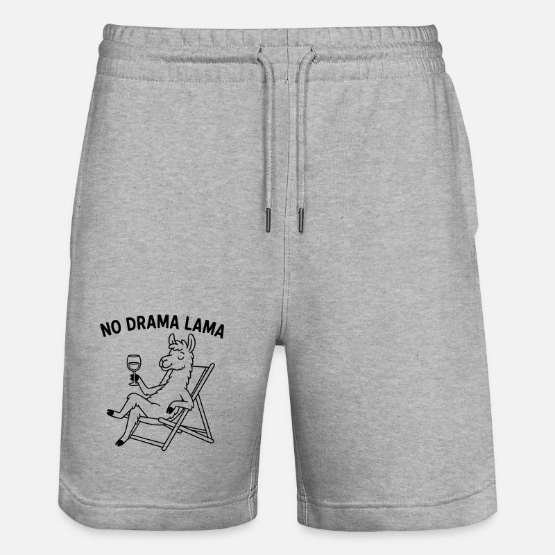 NoDramaLamaWein - Stanley/Stella Unisex Bio Joggingshorts Trainer  - Grau meliert