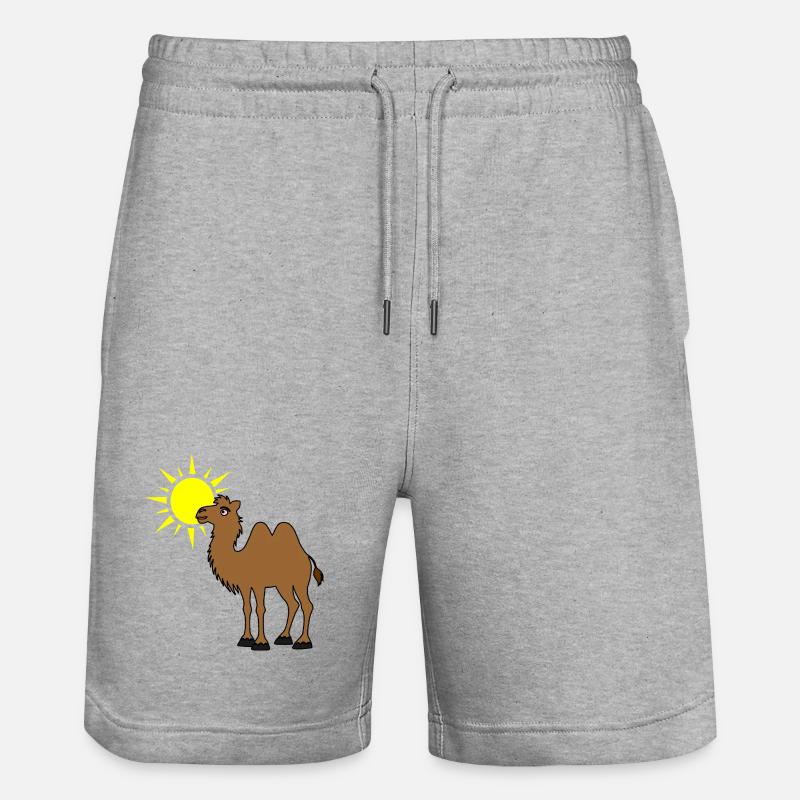Chameau avec soleil dans le désert - Short de jogging bio TRAINER Stanley/Stella unisexe - gris chiné