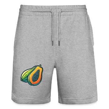 Bunte Papaya Inspirierende Kunstwerke - Stanley/Stella Unisex Bio Joggingshorts Trainer  - Grau meliert - Vorne - Nik (191cm) & Marisol (170cm)