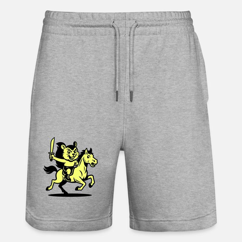 Héros mignon à cheval - Short de jogging bio TRAINER Stanley/Stella unisexe - gris chiné