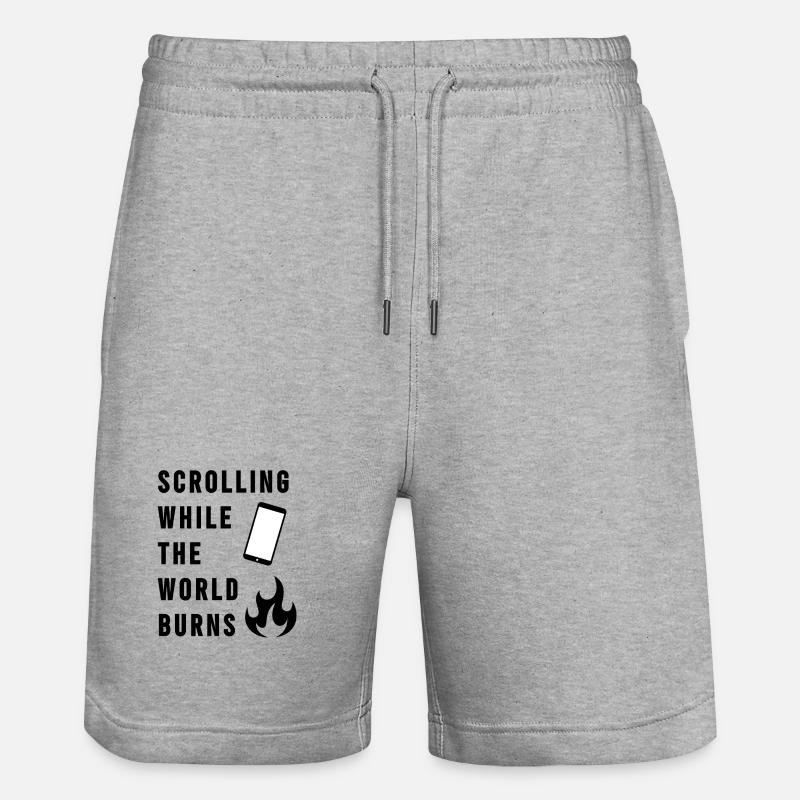 Scrolling While The World Burns - Short de jogging bio TRAINER Stanley/Stella unisexe - gris chiné