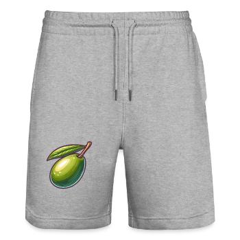 Olivenillustration detailliert - Stanley/Stella Unisex Bio Joggingshorts Trainer  - Grau meliert - Vorne - Nik (191cm) & Marisol (170cm)