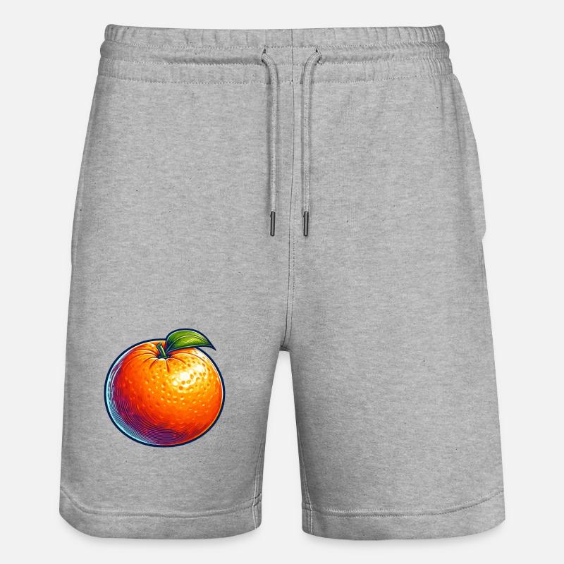 Orange Pop Art Fruit Éclatant - Short de jogging bio TRAINER Stanley/Stella unisexe - gris chiné