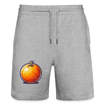 Pop Art Tangerine - Stanley/Stella Unisex Bio Joggingshorts Trainer  - Grau meliert - Vorne - Nik (191cm) & Marisol (170cm)