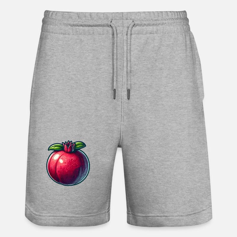 Pomegranate with Bright Modern Patterns - Stanley/Stella Trainer Unisex Organic Jogging Shorts - heather grey