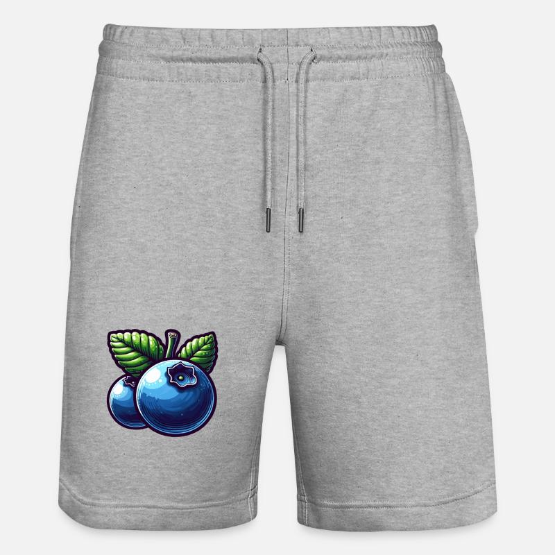 Bleuets Éclatants et Feuilles stylisées - Short de jogging bio TRAINER Stanley/Stella unisexe - gris chiné