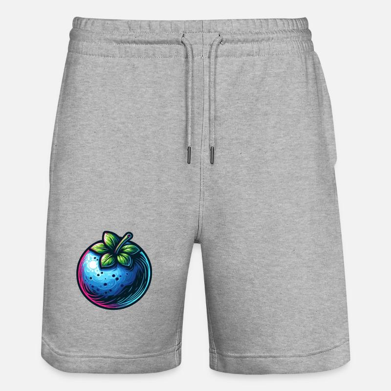 Baie Bleue Néon et Feuillage - Short de jogging bio TRAINER Stanley/Stella unisexe - gris chiné