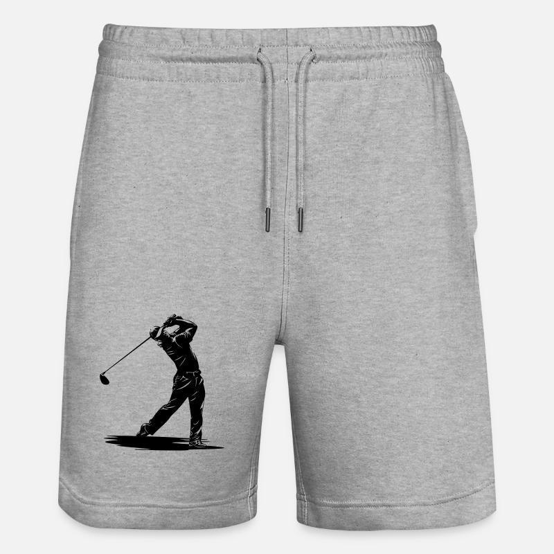 Silhouette de swing de golfeur - Short de jogging bio TRAINER Stanley/Stella unisexe - gris chiné