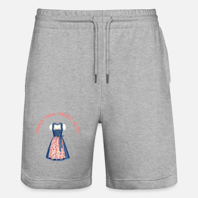 Dirndl? Naa. Gaudi? Jo eh!  - Stanley/Stella Unisex Bio Joggingshorts Trainer  - Grau meliert