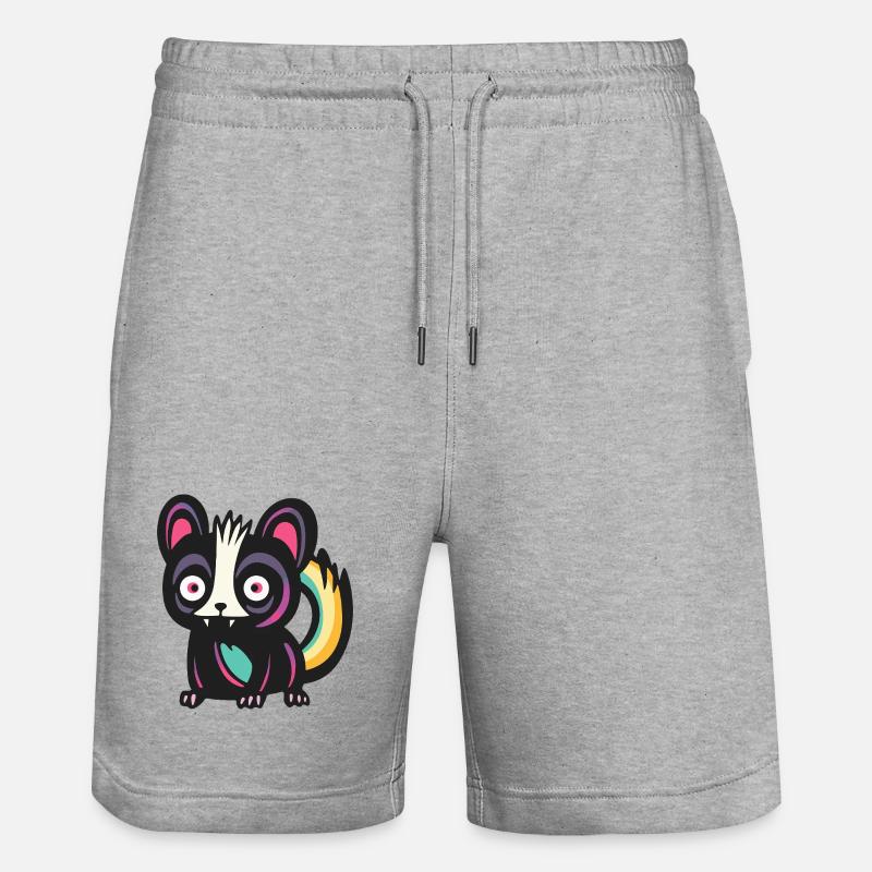 Skunk Halloween Bande dessinée drôle - Short de jogging bio TRAINER Stanley/Stella unisexe - gris chiné