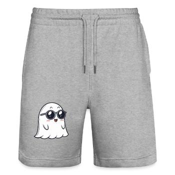 Fantôme Doux Lunettes Noires - Short de jogging bio TRAINER Stanley/Stella unisexe - gris chiné - Devant - Nik (191cm) & Marisol (170cm)
