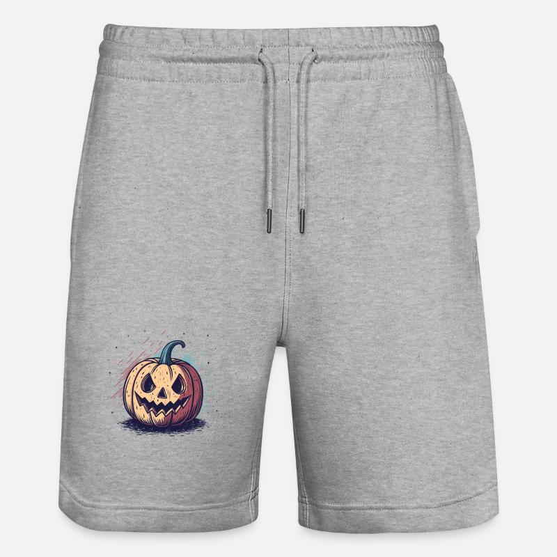 Citrouille jackolantern graphique - Short de jogging bio TRAINER Stanley/Stella unisexe - gris chiné