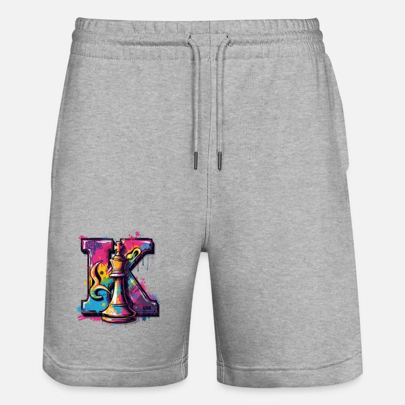 Roi dans Graffiti Oeuvre Echecs - Short de jogging bio TRAINER Stanley/Stella unisexe - gris chiné