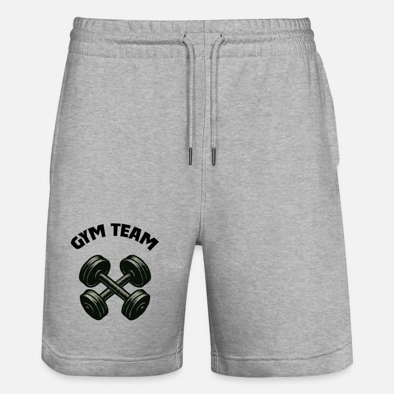 Conception de silhouette d’haltère croisé - Short de jogging bio TRAINER Stanley/Stella unisexe - gris chiné