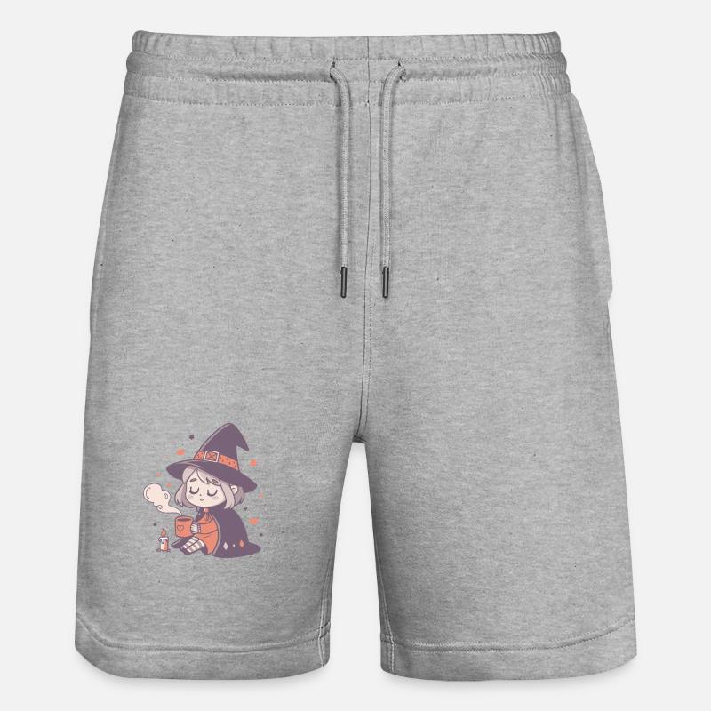 Sorcière douillette au mug chaud - Short de jogging bio TRAINER Stanley/Stella unisexe - gris chiné