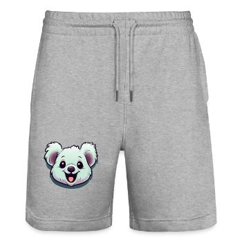 Laughing koala - Stanley/Stella Trainer Unisex Organic Jogging Shorts - heather grey - Front - Nik (191cm) & Marisol (170cm)