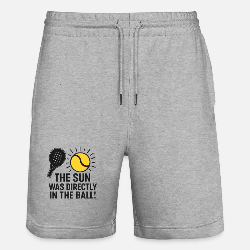 Le ballon était au soleil... Padel - Short de jogging bio TRAINER Stanley/Stella unisexe - gris chiné