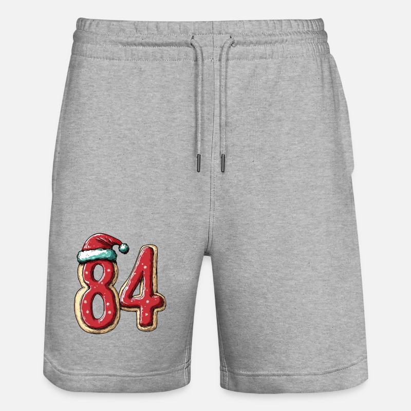 84 Numéro Biscuit Noël - Short de jogging bio TRAINER Stanley/Stella unisexe - gris chiné