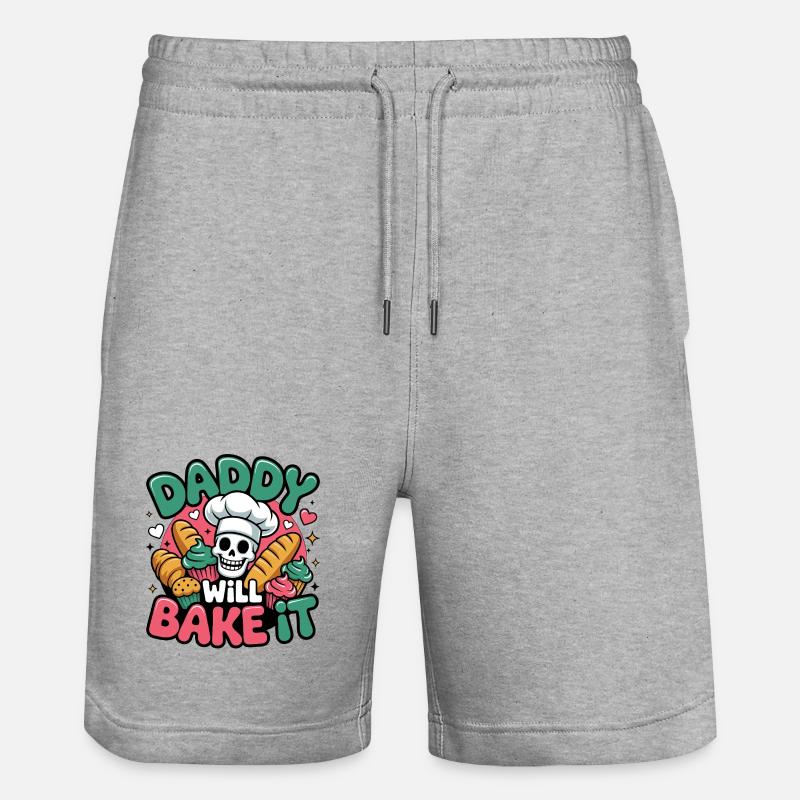Daddy Will Bake It - Stanley/Stella Unisex Bio Joggingshorts Trainer  - Grau meliert