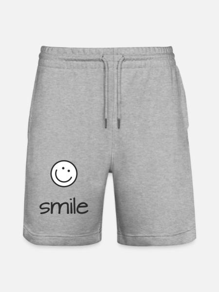 Smile Symbol Font - Stanley/Stella Trainer Unisex Organic Jogging Shorts - heather grey