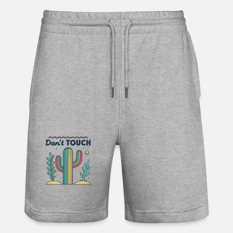 Ne Pas Toucher Cactus Arc-en-Ciel - Short de jogging bio TRAINER Stanley/Stella unisexe - gris chiné