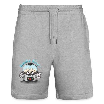 Wütender Eierbrüter Cartoon - Stanley/Stella Unisex Bio Joggingshorts Trainer  - Grau meliert - Vorne - Nik (191cm) & Marisol (170cm)