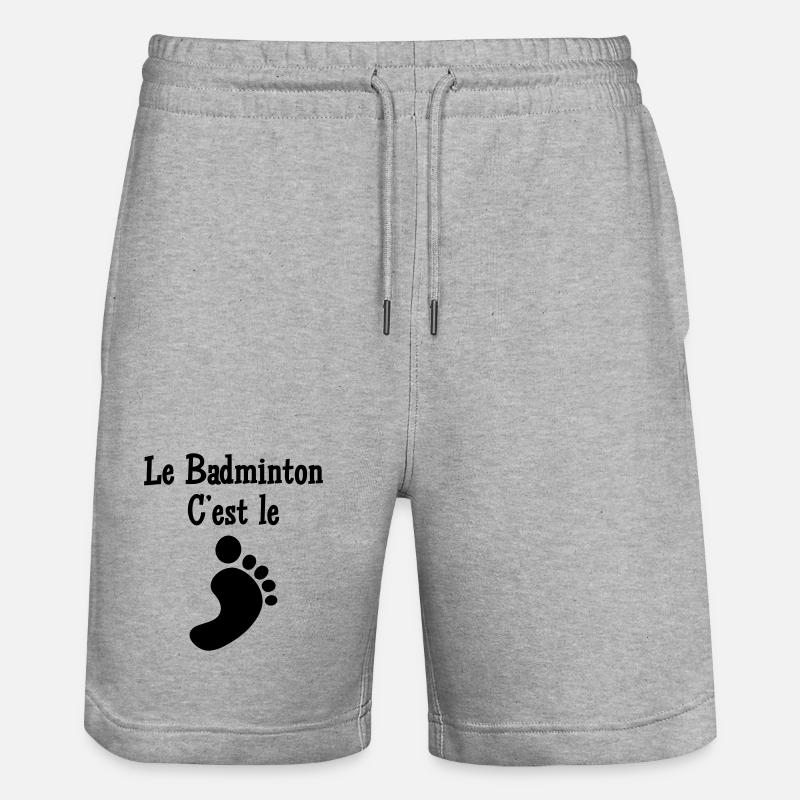 Le Badminton c'est le Pied - Short de jogging bio TRAINER Stanley/Stella unisexe - gris chiné