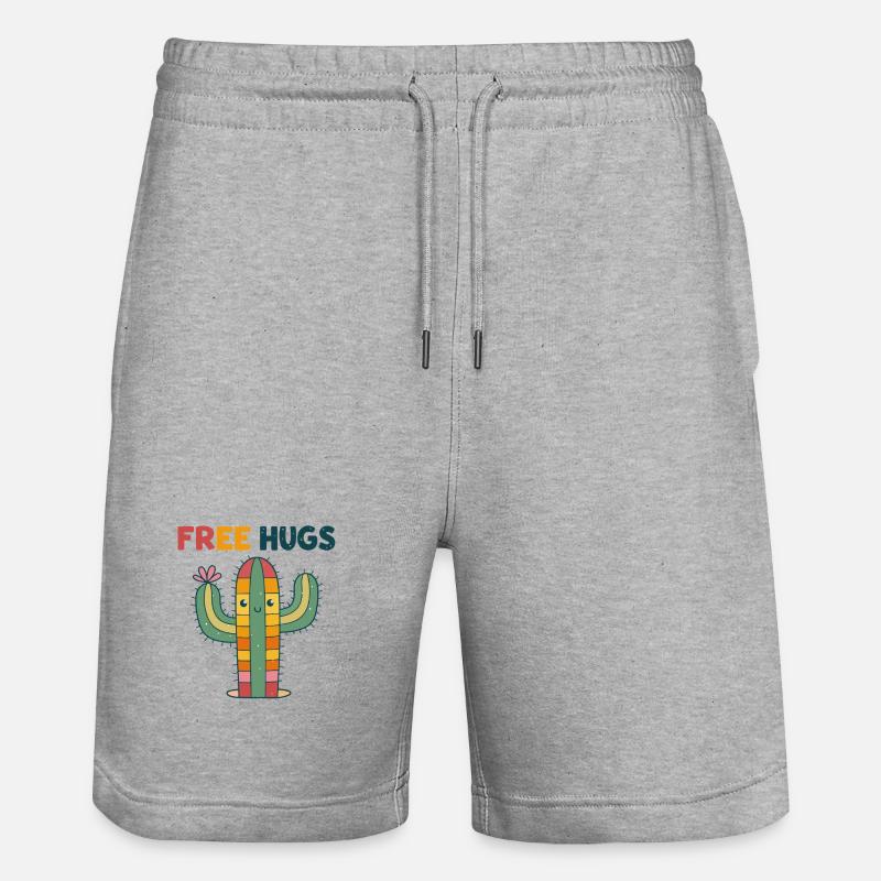 Cactus Câlins Gratuits Dessin Animé - Short de jogging bio TRAINER Stanley/Stella unisexe - gris chiné