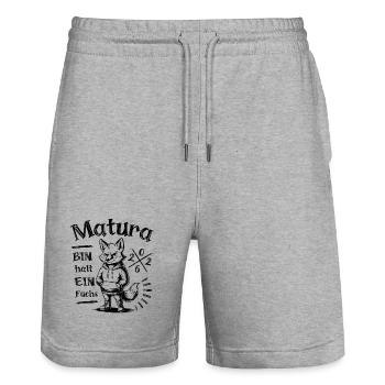 Matura 2026 - I'm just a fox - Stanley/Stella Trainer Unisex Organic Jogging Shorts - heather grey - Front - Nik (191cm) & Marisol (170cm)