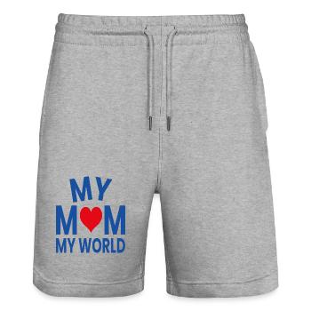 Ma mère, mon monde - Short de jogging bio TRAINER Stanley/Stella unisexe - gris chiné - Devant - Nik (191cm) & Marisol (170cm)