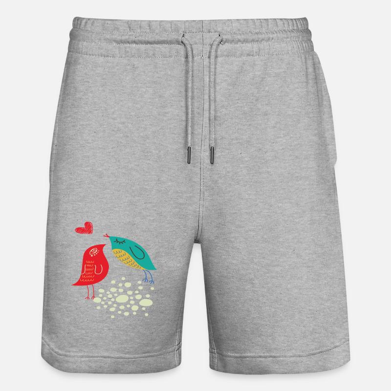 Oiseaux amoureux - Short de jogging bio TRAINER Stanley/Stella unisexe - gris chiné