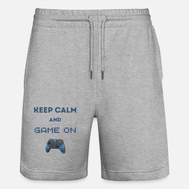 Resta calmo e continua il gioco - Pantaloncini da jogger ecologici unisex Trainer di Stanley/Stella - grigio melange