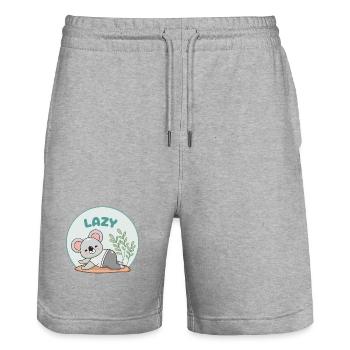 Koala Sloth Humorous Pastel - Stanley/Stella Trainer Unisex Organic Jogging Shorts - heather grey - Front - Nik (191cm) & Marisol (170cm)