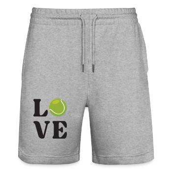 Amateur de tennis - Short de jogging bio TRAINER Stanley/Stella unisexe - gris chiné - Devant - Nik (191cm) & Marisol (170cm)